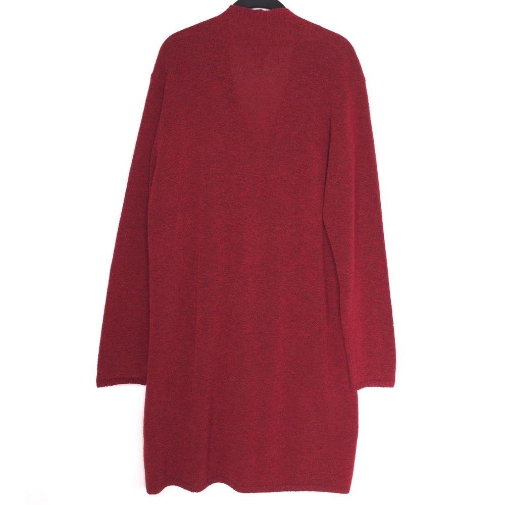 EILEEN FISHER Women Cardigan LARGE ITALIAN YARN Red Merino Wool Blend HONG KONG - Picture 6 of 8